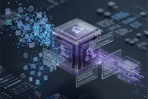 Robotic process automation handling repetitive operational tasks.