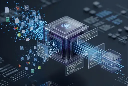 Automation workflow integrating multiple business tools.